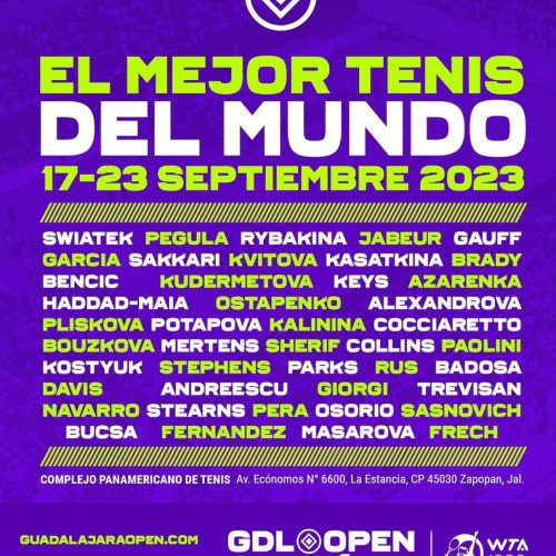 Se confirman tenistas para el WTA GDL Open Akron 2023