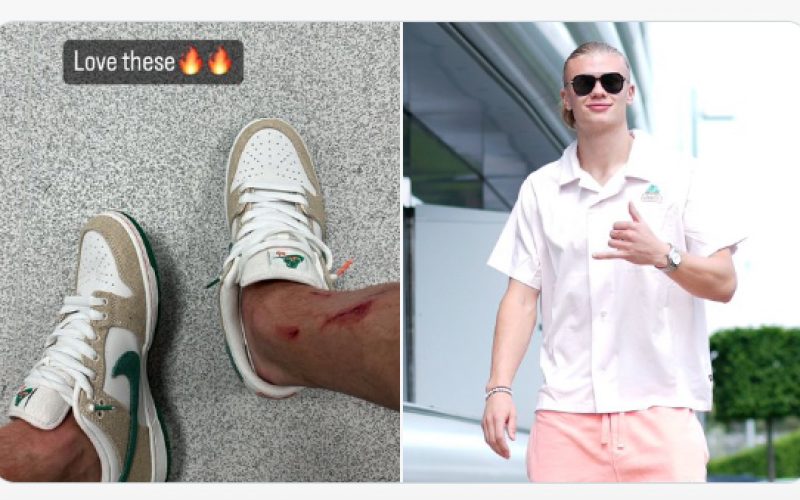 Erling Haaland usando Nike x Jarritos